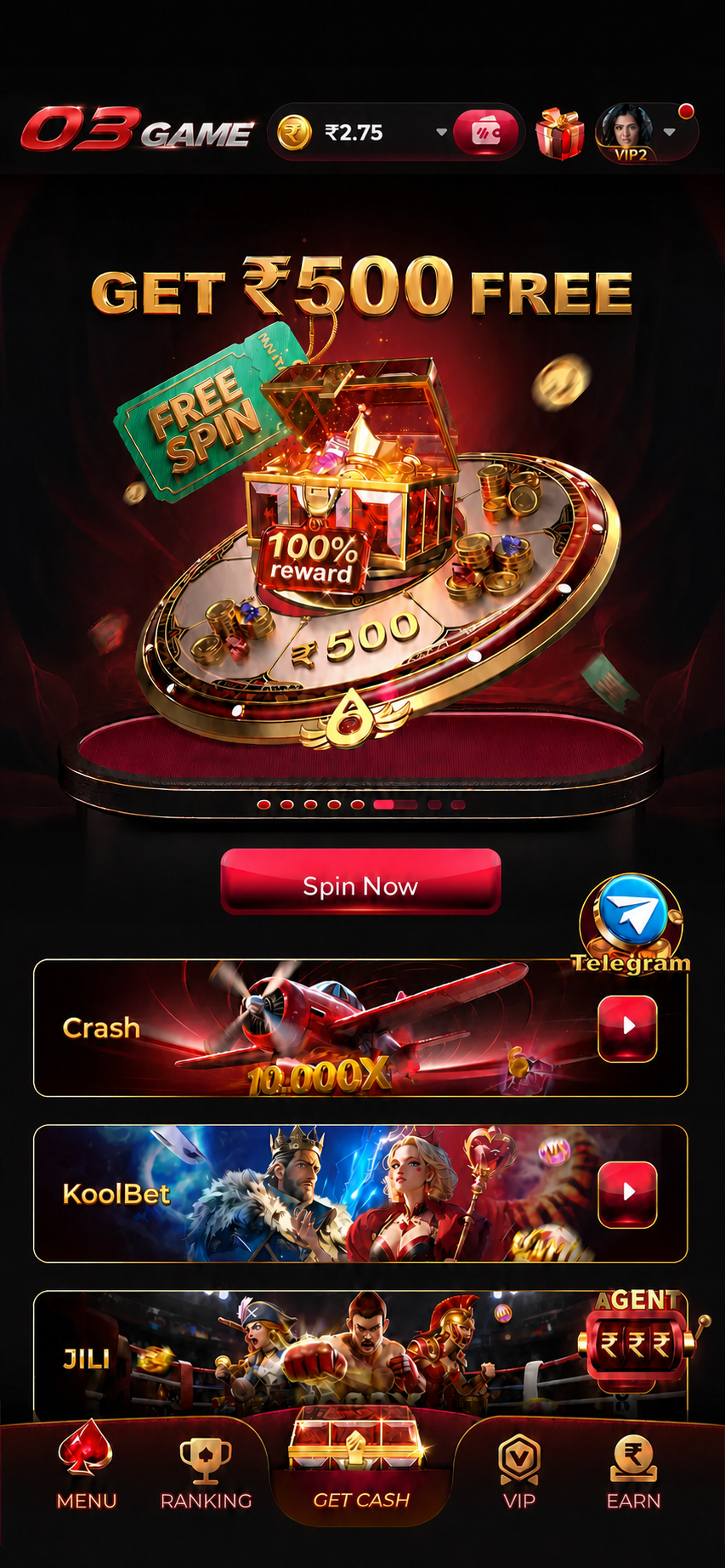 03GAME app on Android